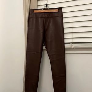 Ultra high rise leather like pants
